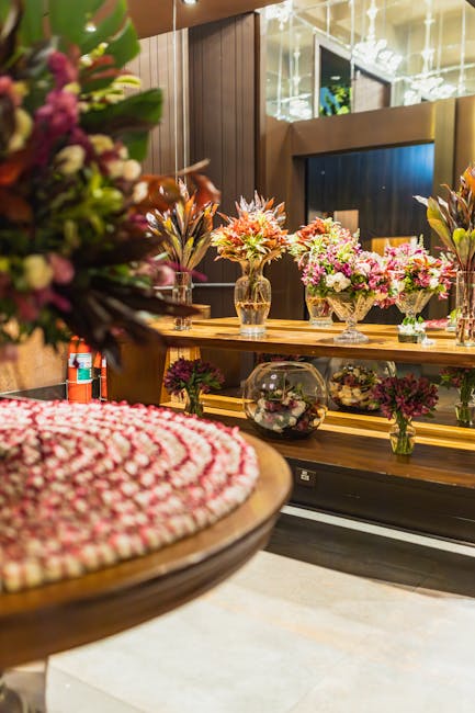 Stunning floral centerpiece at a corporate event, designed by expert florists